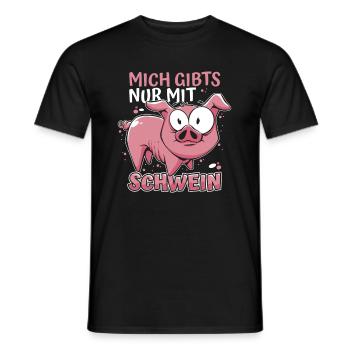 Schwein Schweinebauer Witzig Schwein - Männer T-Shirt - Schwarz - Vorne - AI Model Male 178 light (178cm)
