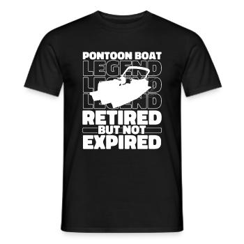 Bateau ponton à la retraite - T-shirt homme - noir - Devant - AI Model Male 178 light (178cm)