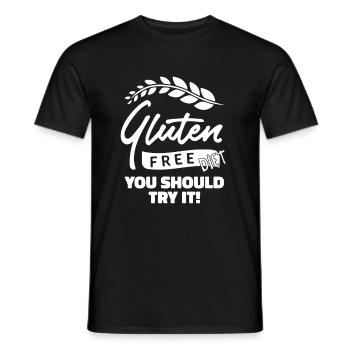 Blé sans gluten - T-shirt homme - noir - Devant - AI Model Male 178 light (178cm)