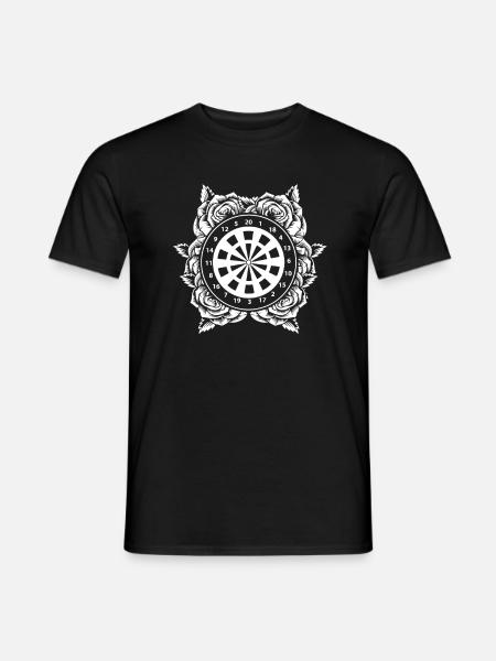 Dart darts player flowers - Men's T-Shirt - black