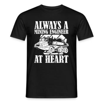 engineer truck mining engineer - Men's T-Shirt - black - Front - AI Model Male 178 light (178cm)