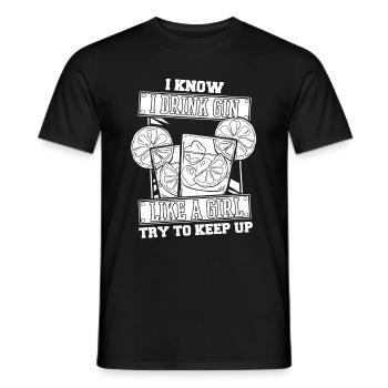 Gin Mädchen - Männer T-Shirt - Schwarz - Vorne - AI Model Male 178 light (178cm)
