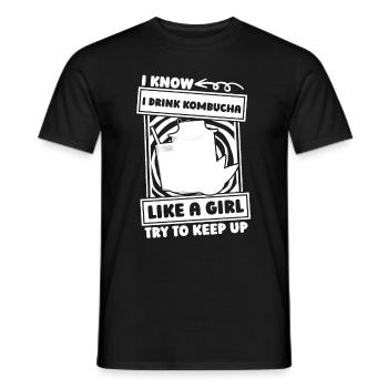 Kombucha Mädchen - Männer T-Shirt - Schwarz - Vorne - AI Model Male 178 light (178cm)
