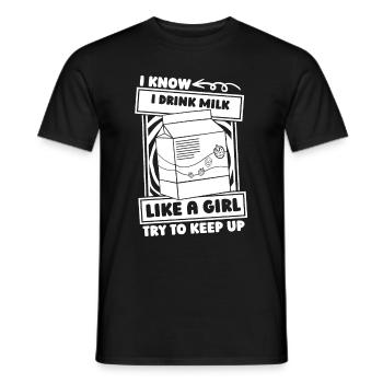 fille au lait de vache - T-shirt homme - noir - Devant - AI Model Male 178 light (178cm)