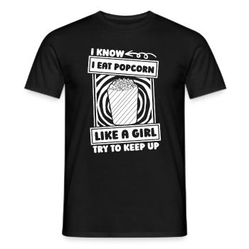 popcorn girl - Men's T-Shirt - black - Front - AI Model Male 178 light (178cm)