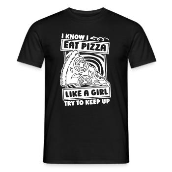 Pizza Mädchen - Männer T-Shirt - Schwarz - Vorne - AI Model Male 178 light (178cm)