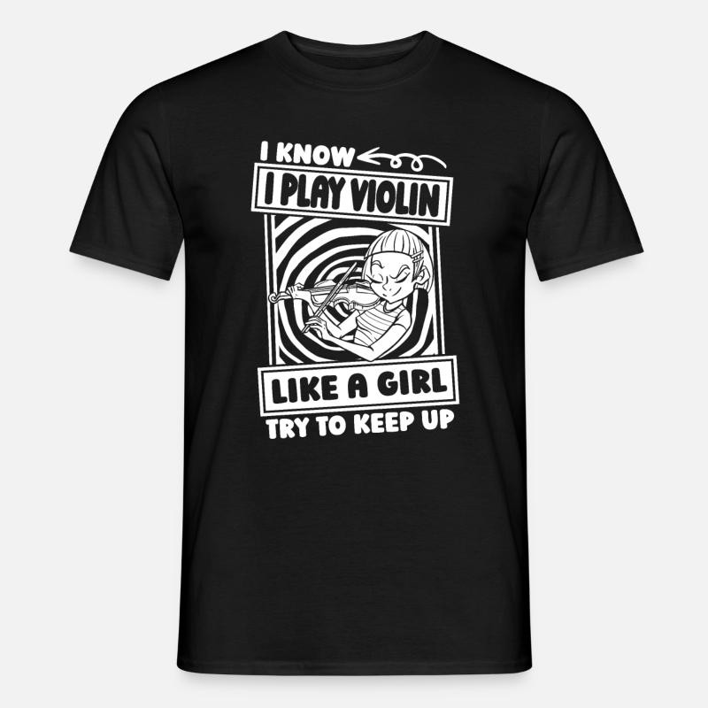 Violine Geige Mädchen - Männer T-Shirt - Schwarz