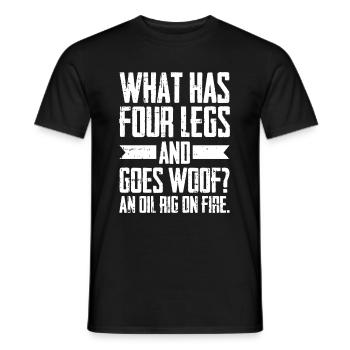 Humour sur les plates-formes pétrolières - T-shirt homme - noir - Devant - AI Model Male 178 light (178cm)
