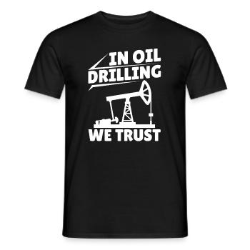 Oilfield oil rig facility - Men's T-Shirt - black - Front - AI Model Male 178 light (178cm)