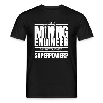 Ingenieur Supermacht Bergbauingenieur - Männer T-Shirt - Schwarz - Vorne - AI Model Male 178 light (178cm)