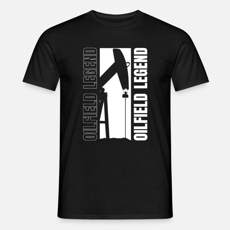 Ölfeld Bohrinsel Witzig - Männer T-Shirt - Schwarz