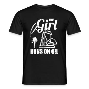 Fille de plate-forme pétrolière de champ pétrolifère - T-shirt homme - noir - Devant - AI Model Male 178 light (178cm)