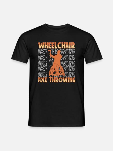 Axtwerfen Axtwerfer Rollstuhl - Männer T-Shirt - Schwarz