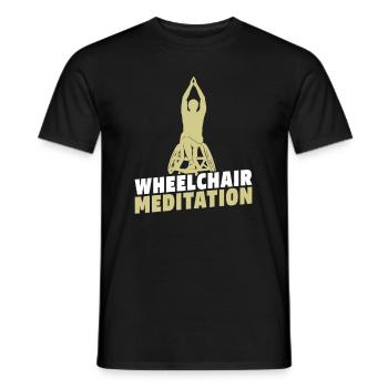 Meditation Meditieren Rollstuhl - Männer T-Shirt - Schwarz - Vorne - AI Model Male 178 light (178cm)