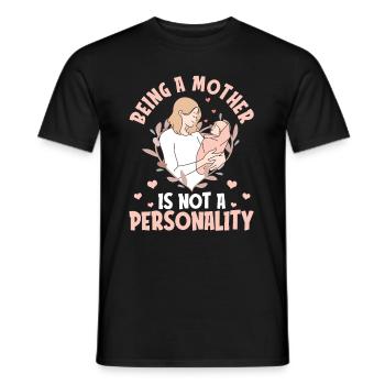 Maman Mère Cœurs - T-shirt homme - noir - Devant - AI Model Male 178 light (178cm)