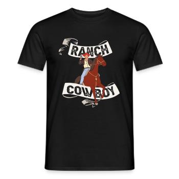 Rodeo Cowboy Lasso Ranch Cowboy - Men's T-Shirt - black - Front - AI Model Male 178 light (178cm)