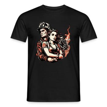 Firefighter Wife wife of a firefighter - Men's T-Shirt - black - Front - AI Model Male 178 light (178cm)