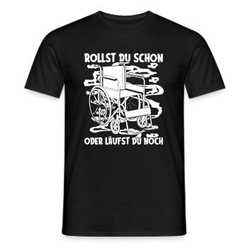Rollstuhl Rollstuhlfahrer Lustig - Männer T-Shirt - Schwarz - Vorne - AI Model Male 178 light (178cm)