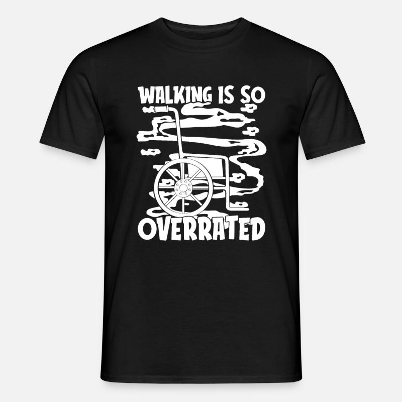 Rollstuhl Rollstuhlfahrer Witzig - Männer T-Shirt - Schwarz