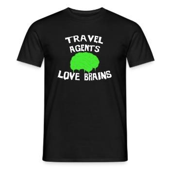 Reisebüros lieben Brains Halloween - Männer T-Shirt - Schwarz - Vorne - AI Model Male 178 light (178cm)