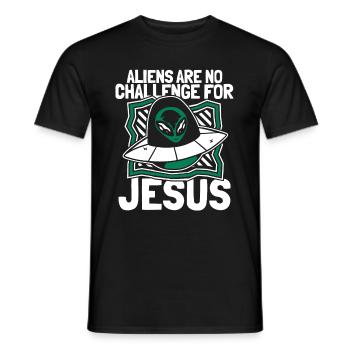 Christ Christianisme OVNI Extraterrestre Jésus - T-shirt homme - noir - Devant - AI Model Male 178 light (178cm)