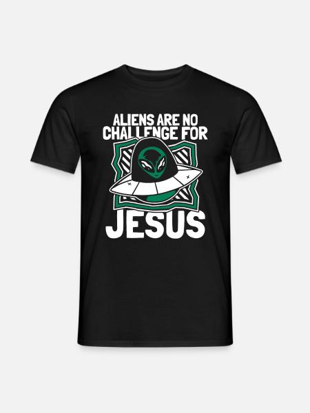 Christ Christianity UFO Extraterrestrial Jesus - Men's T-Shirt - black