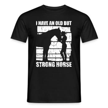 Cheval Sport équestre Forte Endurance - T-shirt homme - noir - Devant - AI Model Male 178 light (178cm)