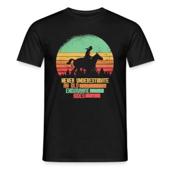 Horse Equestrian Sport Endurance Riding - Men's T-Shirt - black - Front - AI Model Male 178 light (178cm)