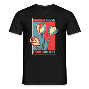 Tulips Sky Tulips - Men's T-Shirt - black - Front - AI Model Male 178 light (178cm)