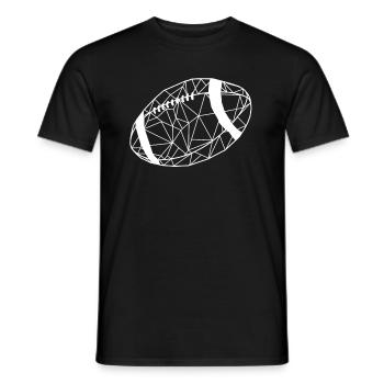 Rugby Ball - Men's T-Shirt - black - Front - AI Model Male 178 light (178cm)