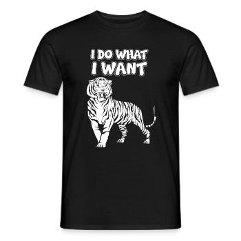Je me fiche des tigres - T-shirt homme - noir - Devant - AI Model Male 178 light (178cm)
