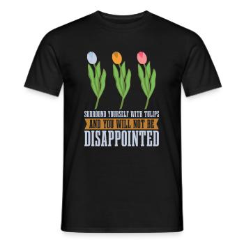 Tulips Cute Tulips - Men's T-Shirt - black - Front - AI Model Male 178 light (178cm)