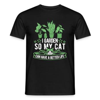 Jardinier amateur Jardin Chat - T-shirt homme - noir - Devant - AI Model Male 178 light (178cm)