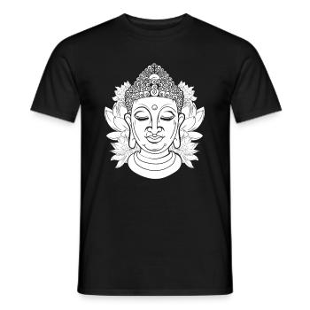 Buddha Buddhist Blumen - Männer T-Shirt - Schwarz - Vorne - AI Model Male 178 light (178cm)