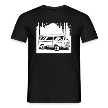 Caravane Camper Camping-car Caravane - T-shirt homme - noir - Devant - AI Model Male 178 light (178cm)