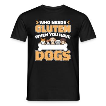 Gluten-free dogs - Men's T-Shirt - black - Front - AI Model Male 178 light (178cm)