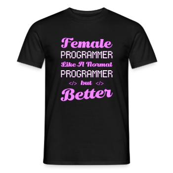 Développeur Coder Programmeur Femme - T-shirt homme - noir - Devant - AI Model Male 178 light (178cm)