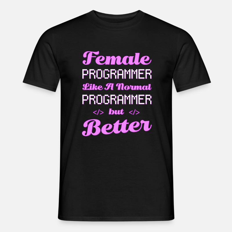 Developer Coder Programmer Female - Men's T-Shirt - black