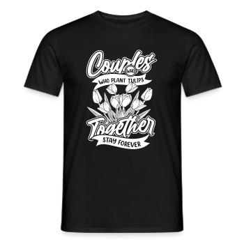 Tulips Pair - Men's T-Shirt - black - Front - AI Model Male 178 light (178cm)