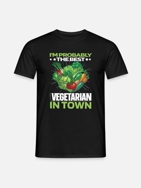 Vegetarian Vegetarian Humor - Men's T-Shirt - black