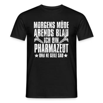 Apotheke Apotheker Morgens Mde Abends Blau - Männer T-Shirt - Schwarz - Vorne - AI Model Male 178 light (178cm)