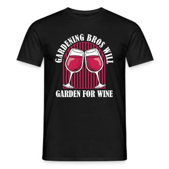 Hobby Gardener Garden Wine Gardening Brother - Men's T-Shirt - black - Front - AI Model Male 178 light (178cm)