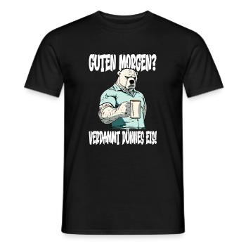Kaffee Morgenmuffel grumpy Eisbär - Männer T-Shirt - Schwarz - Vorne - AI Model Male 178 light (178cm)