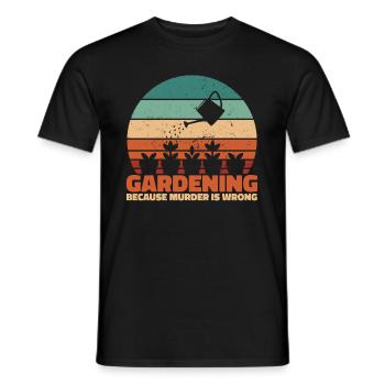 Hobbygärtner Garten Mord Gartenkatze - Männer T-Shirt - Schwarz - Vorne - AI Model Male 178 light (178cm)