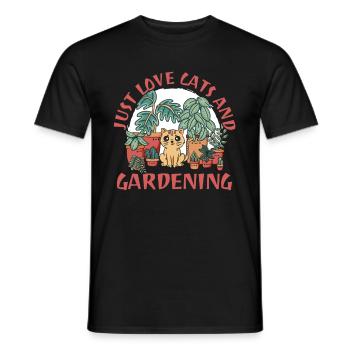 Hobby Gardener Garden Funny Garden Cat - T-shirt homme - noir - Devant - AI Model Male 178 light (178cm)