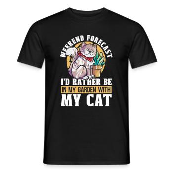 Hobbygärtner Garten Katzenartig Gartenkatze - Männer T-Shirt - Schwarz - Vorne - AI Model Male 178 light (178cm)