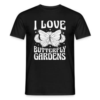 Amateur gardener garden butterflies in the garden - Men's T-Shirt - black - Front - AI Model Male 178 light (178cm)