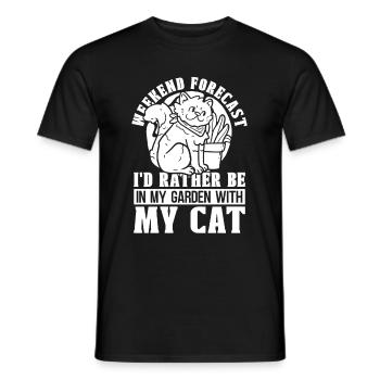 Hobbygärtner Garten Katzenartig Gartenkatze - Männer T-Shirt - Schwarz - Vorne - AI Model Male 178 light (178cm)