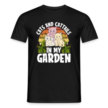 Hobbygärtner Garten Niedlich Gartenkatze - Männer T-Shirt - Schwarz - Vorne - AI Model Male 178 light (178cm)