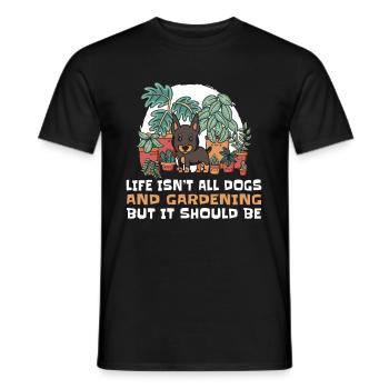 Hobby Gardener Garden Funny Garden Dog - Men's T-Shirt - black - Front - AI Model Male 178 light (178cm)